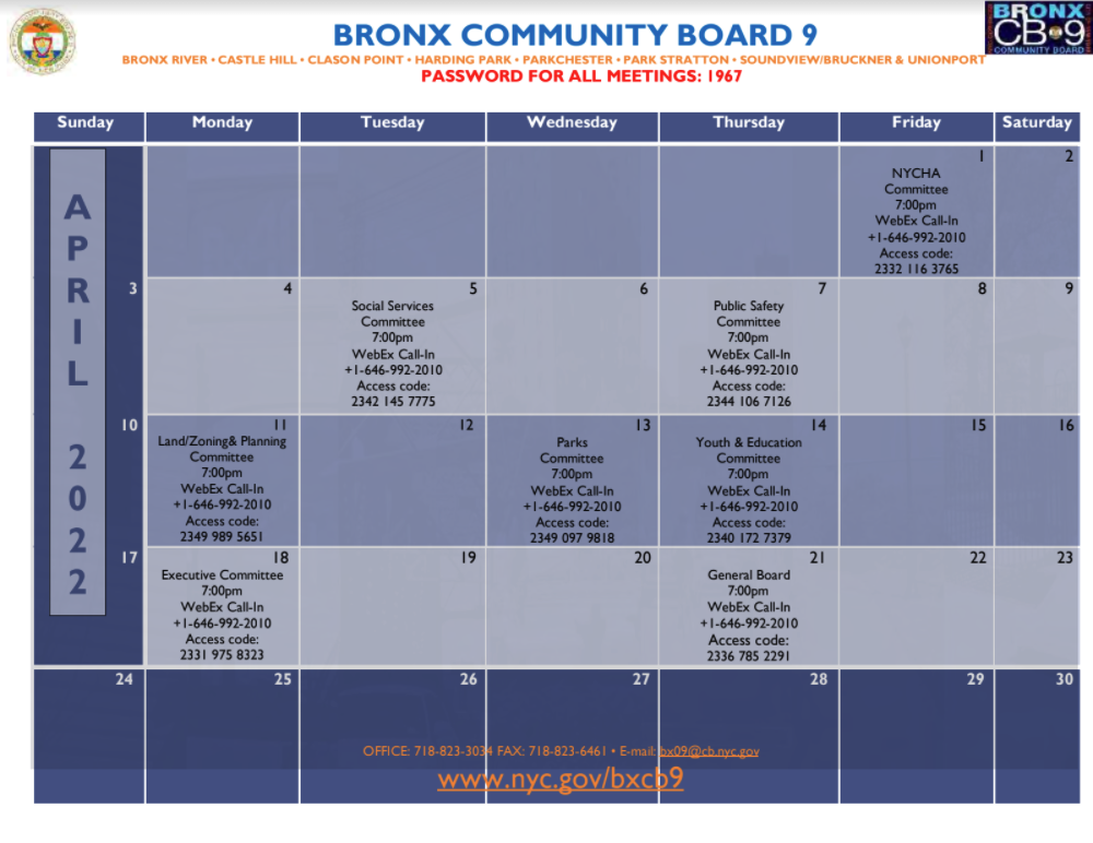 Bronx Community Board 9: April 2022 - Shorehaven Home Owners Association,  Inc.